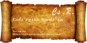 Csörgits Renáta névjegykártya